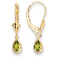 thumbnail image 1 of 14K Yellow Gold 6x4mm August/Peridot Earrings, 1 of 2