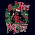 thumbnail image 2 of Womens Marvel: Deadpool Naughty List Christmas Wreath T Shirt, 2 of 5