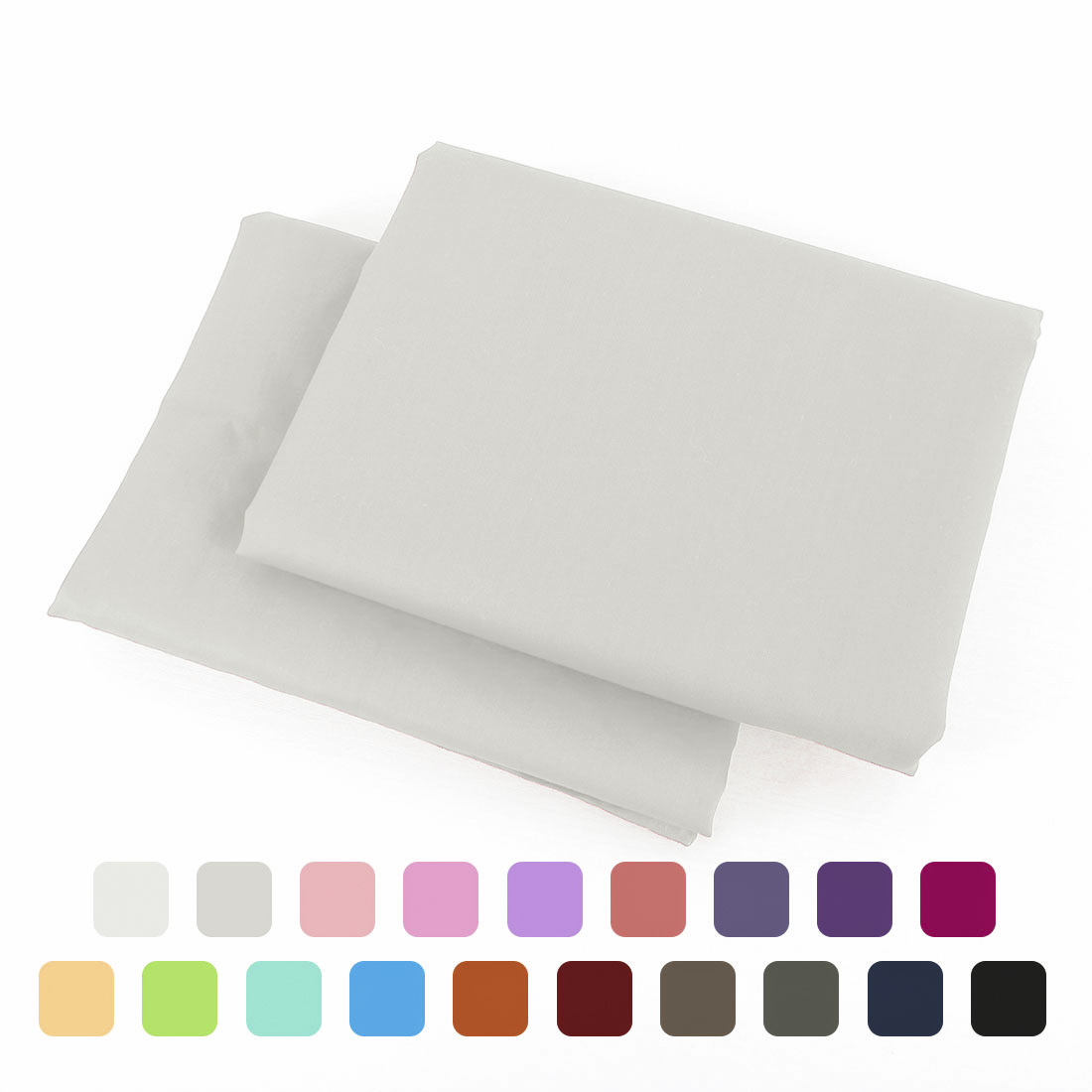 Unique Bargains Pillowcases 2-Piece Egyptian Cotton Pillow Cover Light Gray King
