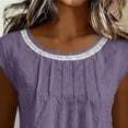 thumbnail image 6 of RQYYD Womens Sleeveless Lace Trim Crew Neck Tops Casual Summer Blouses Loose Fit Flowy Tank Tops for Daily Wear, 6 of 7