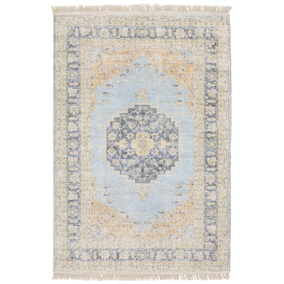 Moretti Opal Area Rug 45306 Blue Rings Bulbs 2' 6" x 8' Rectangle