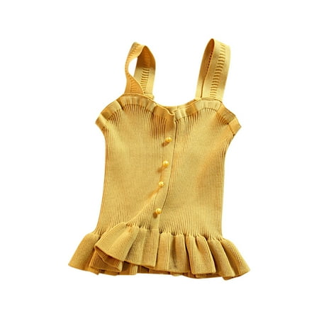 

ZIZOCWA Cute Tops for Teen Girls Fashion Women Cold Shoulder Casual Sleeveless Camis Vest Solid Ruffles Slim Tops Plus Size Camisole Crop V Neck Beach Saying Tops for Women Apparel Bra 2 X Tops Wome