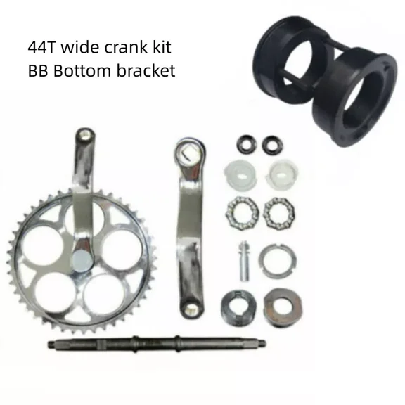 CDHPOWER 3PCS 44T Wide Crank Assembly Kit and BB Bottom Bracket - Motorized Bike