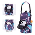thumbnail image 4 of WANDF Water Bottle Holder with Strap,Insulated Water Bottle Carrier Sling Bag for 32oz 40oz Bottles, Crossbody Pouch with Phone Pocket for Walking Hiking Travel Gym Beach(Blue Feather), 4 of 10