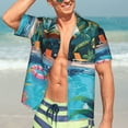 thumbnail image 7 of Pofeuu Tropical Poolside Relaxation Print Hawaiian Shirt for Men Sleeves Casual Button Down Summer Beach Dress Shirts T-Shirts,XX-Large, 7 of 7