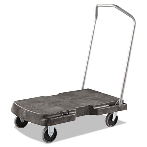 Triple Trolley Platform Truck with Angled-Loop Handle, 500 lb Capacity, 20.5 x 32.5 x 35, Black | Bundle of 2