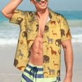 thumbnail image 3 of Fotbe Cute Animals Hawaiian Shirt for Men Unisex Summer Beach Casual Short Sleeve Cotton Linen Button Down Shirts-XX-Large, 3 of 5
