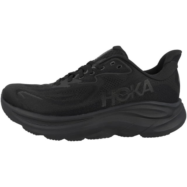 Zapatillas Hoka Clifton 10 para hombre, tejido jacquard, color negro, 11,5
