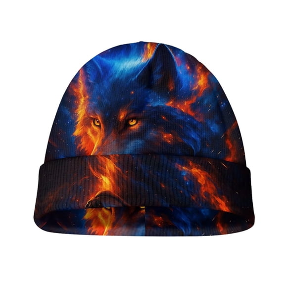Psesaysky Toddler Beanie Cool Wolf Print Boys Girls Beanies Kids Winter Hats Children Knit Warm Caps Soft Ski Hat