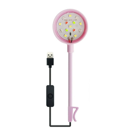 Tunhigl Colorful LED Aquarium Light - Waterproof Submersible Spotlights for Fish Tanks & Bowls - Bright, Energy-Efficient RGB Lighting Pink