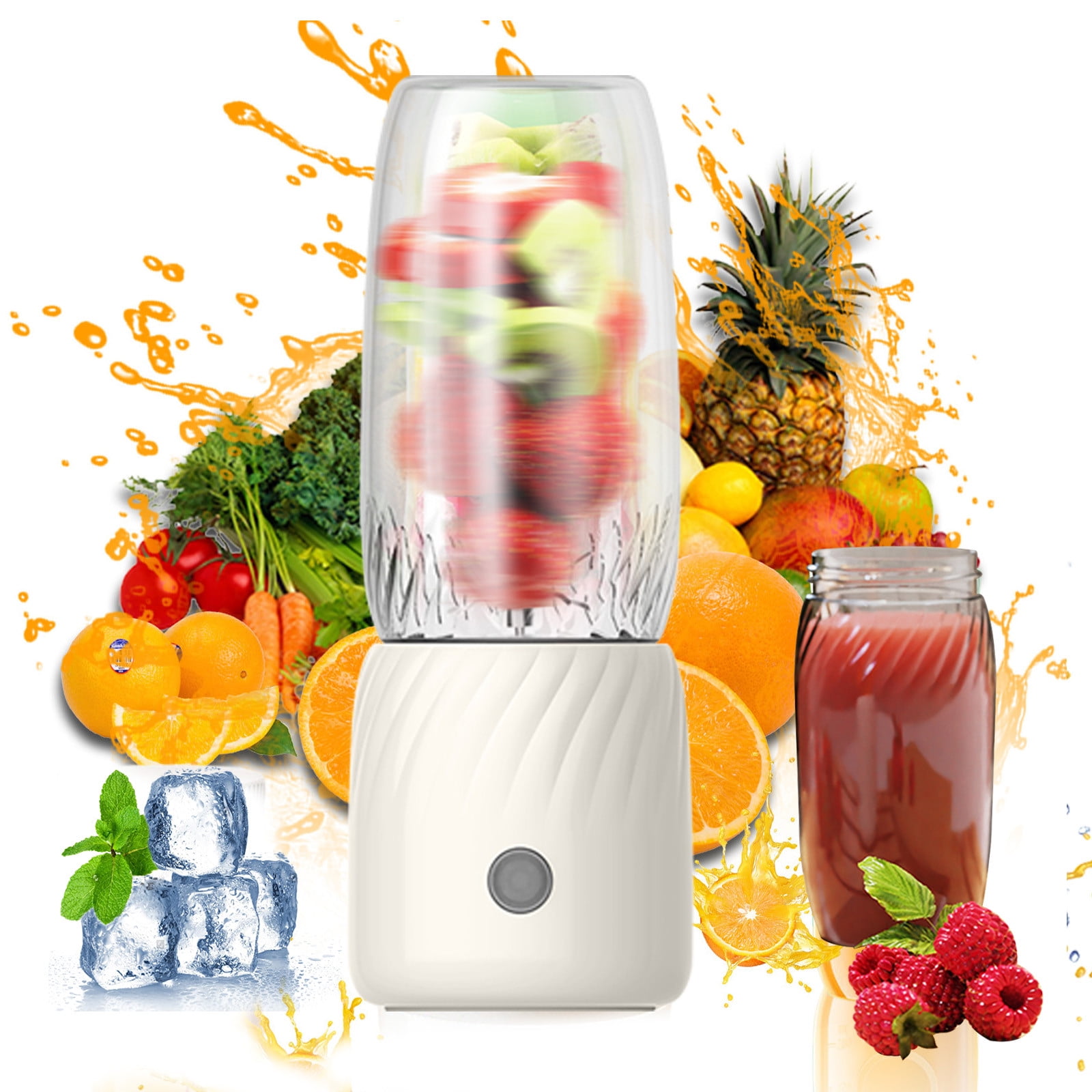 USB Rechargeable Portable Juicer Mini Blender For Smoothies And Fruit Juice 350ml White 1 Count