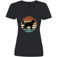 thumbnail image 3 of Inktastic German Shepherd Silhouette Vintage Retro Women's V-Neck T-Shirt, 3 of 5