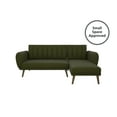 Novogratz Brittany Sectional Futon Sofa, Green Linen