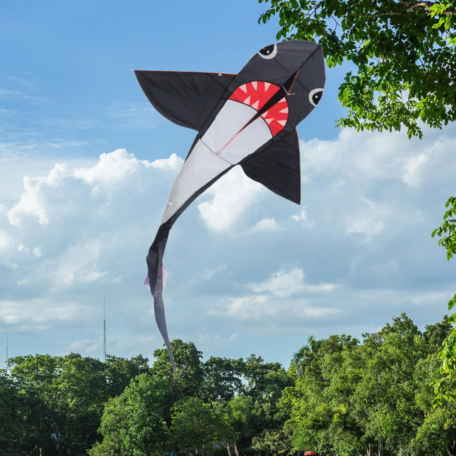 harayaa Shark Shaped Kite Colorful Relaxing Activity Easy Control Game Large Size Flying