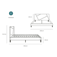 thumbnail image 3 of Box base cama Individual con Cabecera Nooz Nooz  Geometric Tapizada Gris, 3 of 6