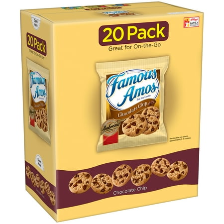 (2 Pack) Famous Amos Chocolate Chip Cookies Caddie Pack 24 oz 20 (Best Banana Oatmeal Chocolate Chip Cookies)