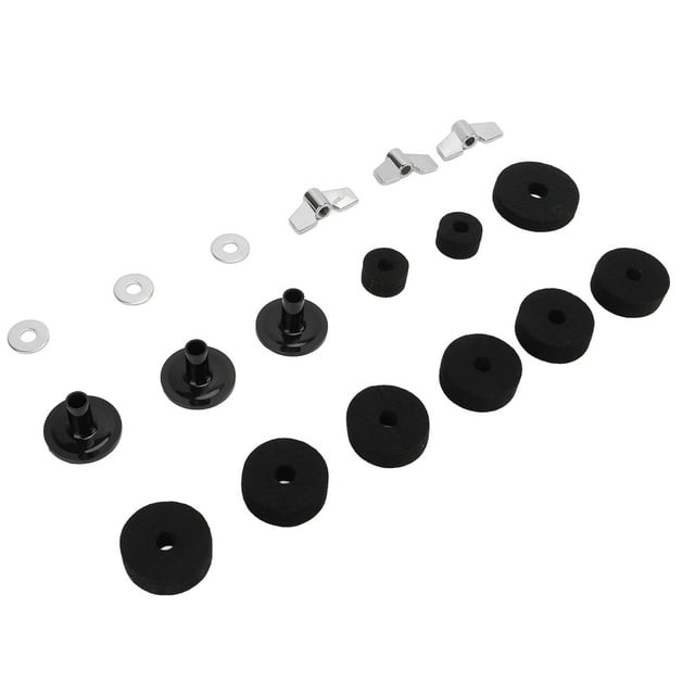 Kit de Tambour Ensemble de Coussinets en Feutre Écrous Manchons Rondelles Kit d'Accessoires pour Installation de Tambour Cymbale
