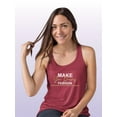 thumbnail image 2 of Make Dreams Fashion Banner Racerback Tank Women -Image by Shutterstock, Female x-Small, 2 of 4