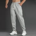 thumbnail image 4 of Men's Athletic Pants Casual Elastic Waist Drawstring Joggers Outdoor Training Pants Gray 3XL, 4 of 5