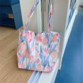 thumbnail image 1 of Bolso de mano de gran capacidad con diseño de flores rotas, bolso de hombro de lona, bolso de compras portátil para estudiantes femeninas, 1 of 6