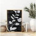 thumbnail image 2 of PixonSign Framed Botanical Wall Art Silver Fern Leaves Floral Illustration Canvas Print Minimalist Black and White Art Plant Wall Decor for Living Room Bedroom - 24"x36" Natural, 2 of 5