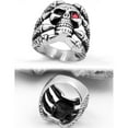 thumbnail image 5 of Rbaofujie Couple Rings Red Eye Skull Ring Punk Men's Stainless Steel Gothic Biker Jewelry Mood Ring Silver, 5 of 5
