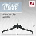 thumbnail image 2 of Mainetti 484 Black Plastic Hangers - 100 Pack with Rotating Metal Hook and Notches for Straps, Great for Shirts/Tops/Dresses, 17-Inch, 2 of 7