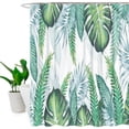 thumbnail image 5 of Green Leaves Design Shower Curtain + Hooks- Waterproof Shower Curtain with Hooks Home Bathtub Decoration, 5 of 10