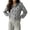 Grey, variant on Womens Polka Dot Cardigan Denim Collared Long Sleeve Patchwork Knit Sweater Button Down Tops For Casual Workout