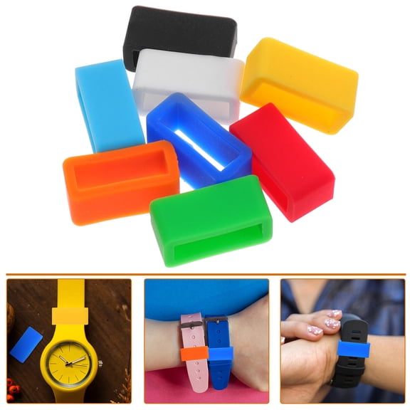 OUNONA Anti-fall Buckle Ring Sky Blue 8Pcs