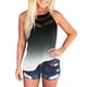 thumbnail image 1 of Gibobby MUJER Verano Gradiente Impresión Casual Malla Pieza Halter Cuello redondo Blusa suelta Camiseta sin mangas(Negro,G), 1 of 5