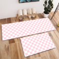 thumbnail image 2 of HVEST Pink and White Checkered Kitchen Rug Mat - Geometric Washable Non-Slip Cushioned Floor Mat, Waterproof Comfort Mats for Kitchen Sink, Laundry, Office, 23.6"x15.7", 2 of 8