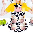 thumbnail image 3 of Présentoir à Desserts Imprimé Vache 3 Niveaux Support à Cupcakes Fournitures de Fête, 3 of 8