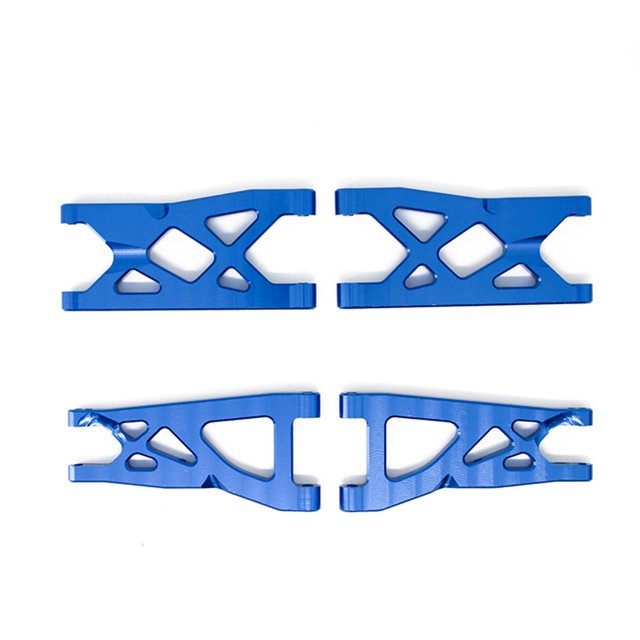 Inteprter 4 piezas de brazos de suspensión de coche RC AR330443, repuesto de piezas de Control remoto de aleación de aluminio delantero y Accesorios para aéreos Azul