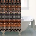 thumbnail image 5 of Small Stall Narrow Shower Curtain 36"W x 72"L – Tropical Bohemian Leaves, Mid-Century Abstract Boho Botanical Bathroom Decor, Vintage Floral Palm Leaf Pattern, Rustic Tribal Folk Style, 5 of 5