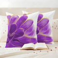 thumbnail image 3 of Purple Gold Outdoor Waterproof Pillow Covers, Abstract Flower Ombre Aesthetics Paint Decorative Square Throw Pillowcase Sofa Cushion Sham for Patio/Couch/Chair, 16"x16" 2 Pack, 3 of 8