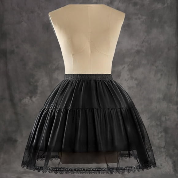 Womens Petticoat Underlayers for Dress with Adjustable Skirt Lace Underskirt Lightweight Volume 2-Way Wear