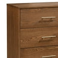 thumbnail image 2 of Benjara Roma 47 inch Wide Dresser, 6 Drawers, Nickel Handles, Walnut Brown Wood, 2 of 5