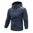 thumbnail image 1 of Ceisia Men's Hooded Waterproof Long Sleeve Jacket Casual Solid Color Loose Fit Gift Outerwear, 1 of 4
