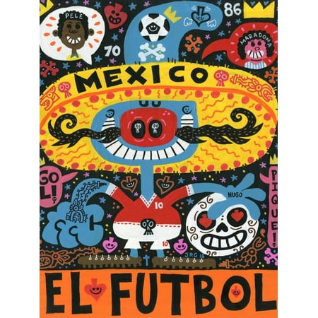 Art.com La Mascota del Mundial Art Print by Jorge R. Gutierrez, 12" x 16"