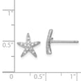 thumbnail image 3 of Primal Silver Sterling Silver Rhodium-plated Cubic Zirconia Micro Pave Starfish Post Earrings, 3 of 5