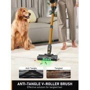 SUXIANGVAC Cordless Vacuum Cleaner, 30Kpa 8 in 1 Lightweight Stick Vacuum, Anti-Tangle Brush with Green Light, 40mins Runtime Rechargeable Vacuums for Hardwood Floor, Carpet, Pet Hair, Orange