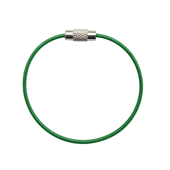 Stainless Steel Keychain with Rubber Coated Wire Rope & Lock Buckle,Durable Color Coated Key Ring for Keys