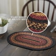 thumbnail image 2 of VHC Brands Heritage Farms Dining Table Placemat, Braided Jute, Oval, Red Black Tan. 10x16, 2 of 4