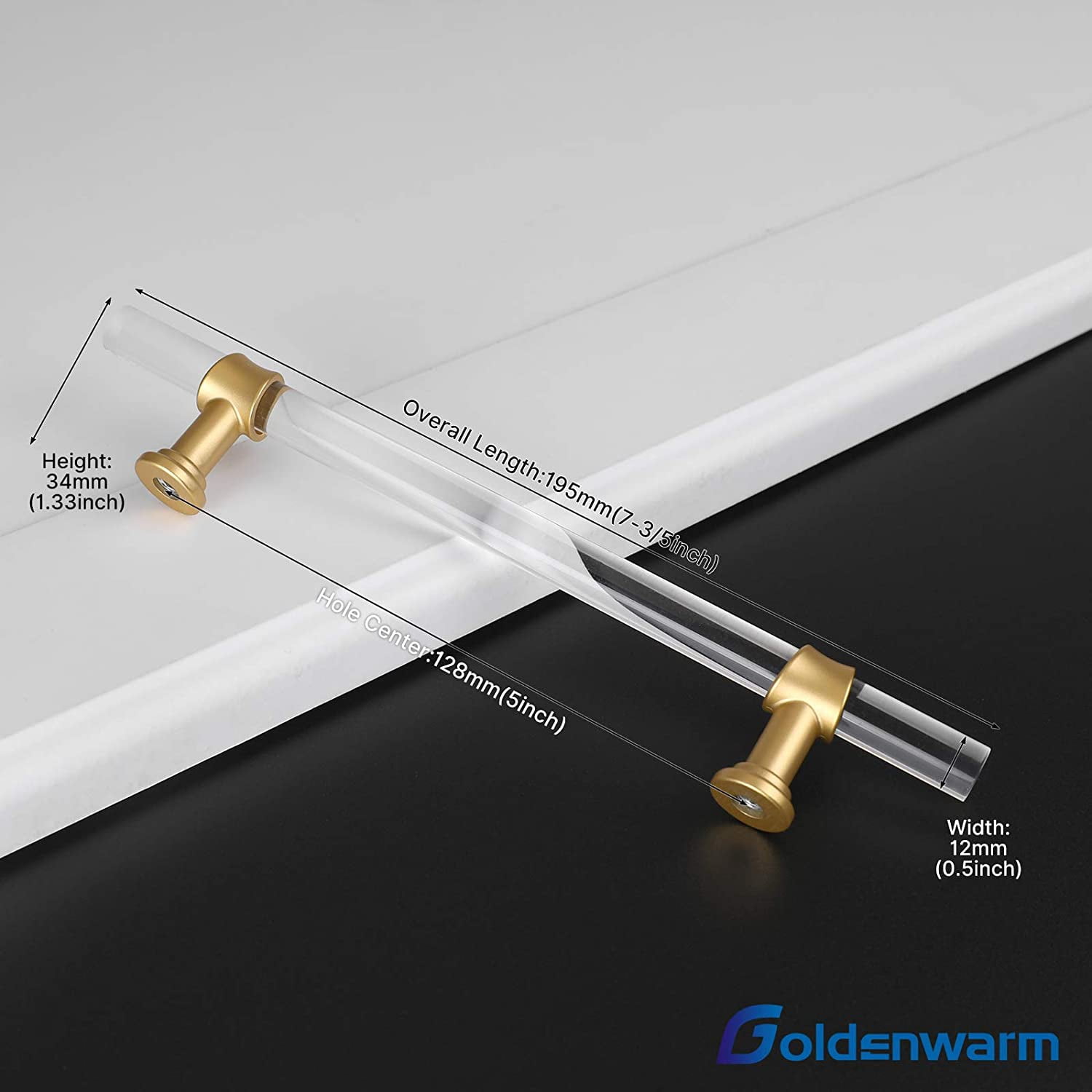Goldenwarm 10 Pack Brushed Brass Cabinet Pulls 5inch Hole Centers Kitchen Drawer Pulls