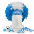 thumbnail image 3 of Jiibva Football Game Flag Colored Fan Wigs Hat, National Flag Afro Fan Wig Headgear Funny Headwear for Soccer Match Celebration Flag Colorful Event Hairband, 3 of 7