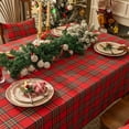 thumbnail image 3 of Christmas Checkered Tartan Rectangle Tablecloth - Red Buffalo Plaid Xmas Table Cloths, Stain Resistant Washable Table Cover for Dining/Parties/Holiday Decor, 60 x 102 Inch, 3 of 6