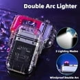 thumbnail image 2 of Transparent Shell Double Arc Lighter Waterproof And Windproof Outdoor Lighter Lighting Multi-purpose Electronic Cigarette Lighter, 2 of 7