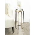 thumbnail image 5 of Kate and Laurel Pomeroy Vintage Decorative Drink Table, 11 x 11 x 24, Mirrored Glass and Antique Gold, Traditional Glam Pedestal Table with Arched Base and Round Tabletop, 5 of 6