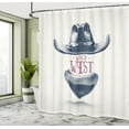 thumbnail image 5 of Ambesonne Americana Shower Curtain, Wild West Cowboy Hat, 69"Wx84"L, Coconut Petrol Blue, 5 of 5